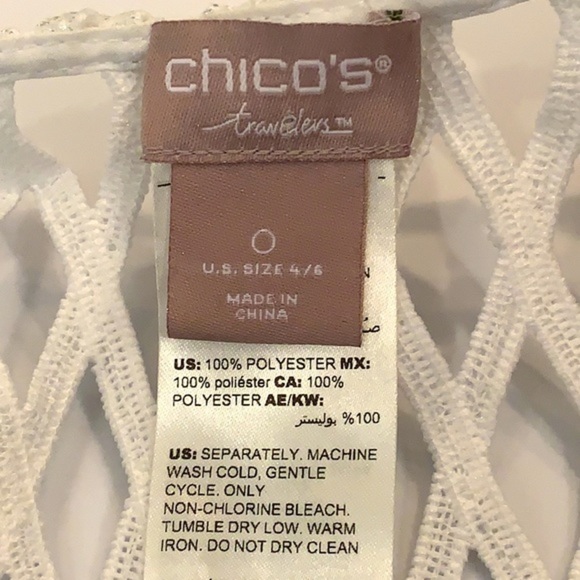 Chico’s Travelers Collection Foiled Open-Weave Jacket - Picture 7 of 7